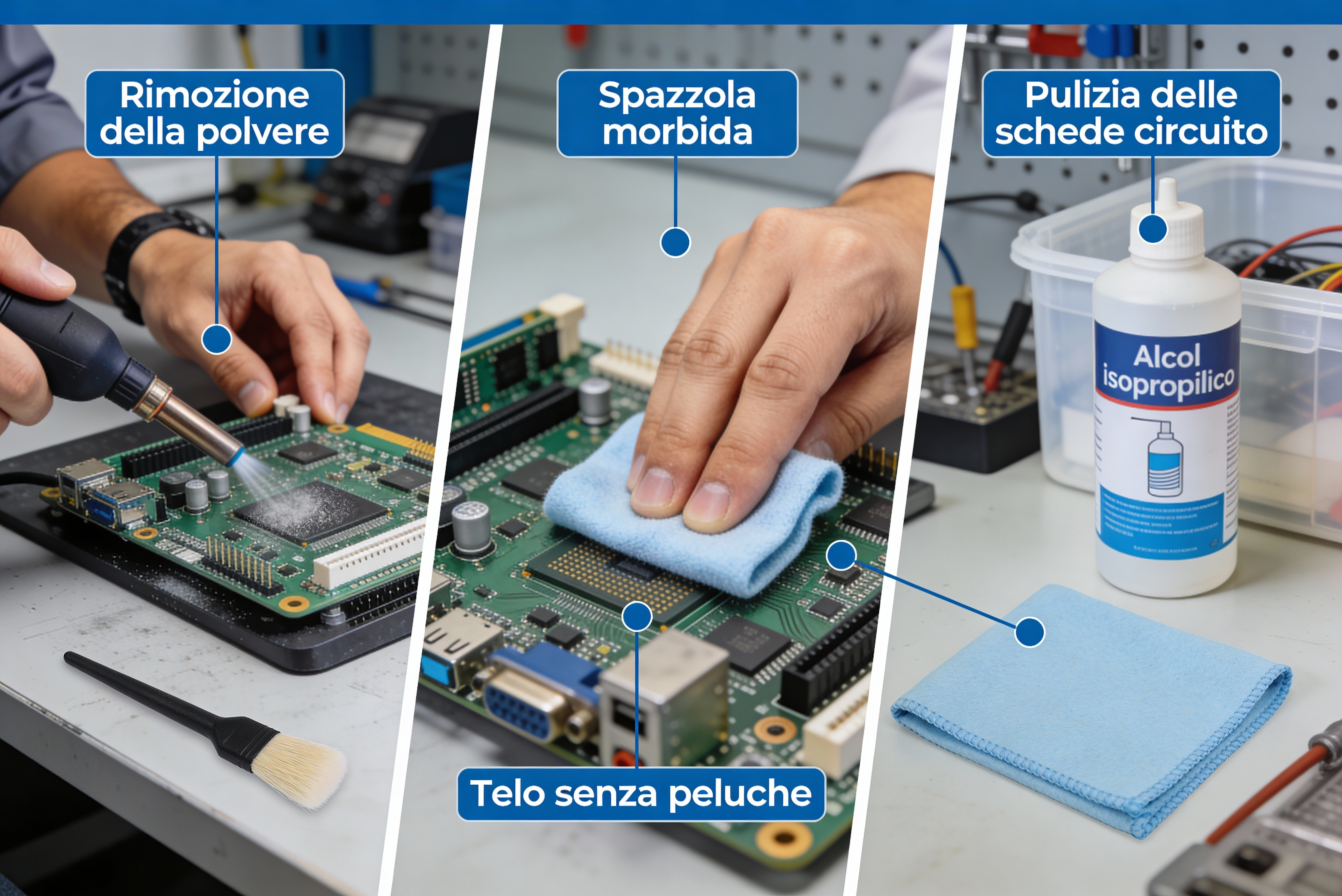 Tecniche di Pulizia per Componenti Elettronici